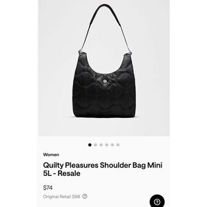 Lululemon Quilty Pleasures Shoulder Bag Mini 5L Black Quilted Hobo Bag